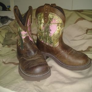 Justin Pink Camo Boots